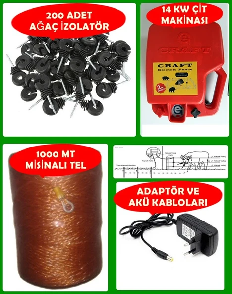 10 DÖNÜME GÖRE SET 14KW MİSİNALI TELLİ DOMUZ KOVUCU AYI KOVUCU ürün görseli 1