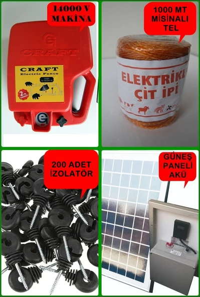 10 DÖNÜME GÖRE GÜNEŞ PANELLİ SET 14KW MİSİNALI TELLİ DOMUZ KOVUCU AYI KOVUCU ürün görseli 1