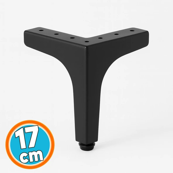 Mobilya Ayağı Dayanıklı Modern Tasarım Koltuk Sehpa Masa TV Ünitesi Uyumlu 17 cm Siyah Metal ürün görseli 1