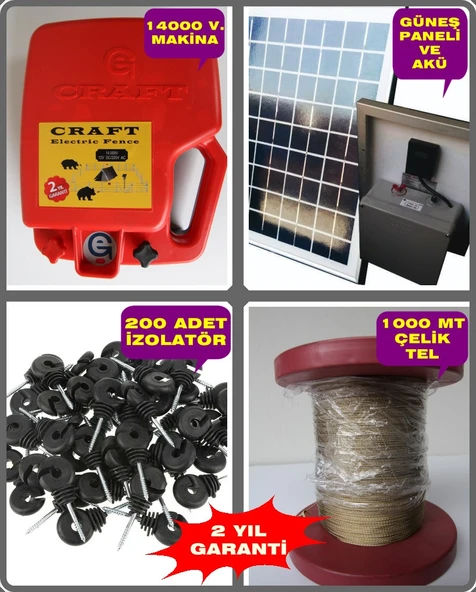 10 DÖNÜME GÖRE GÜNEŞ PANELLİ SET 14KW ÇELİK TELLİ DOMUZ KOVUCU AYI KOVUCU ürün görseli 1