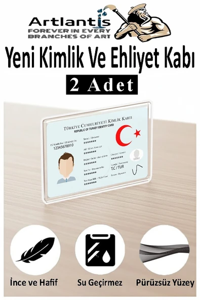 Kimlik Ehliyet Kabı Şeffaf 2 Adet Yumuşak Esnek Şeffaf Kırılmaz Kredi Kartı Koruyucu Kart Kılıfı Kart Kabı Plastik ürün görseli 1