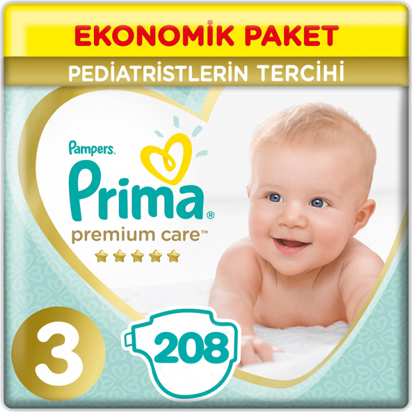 Prima Premium Care 3 Beden Ekonomik Paket 6-10 Kg (4*52) 208 Adet ürün görseli 1