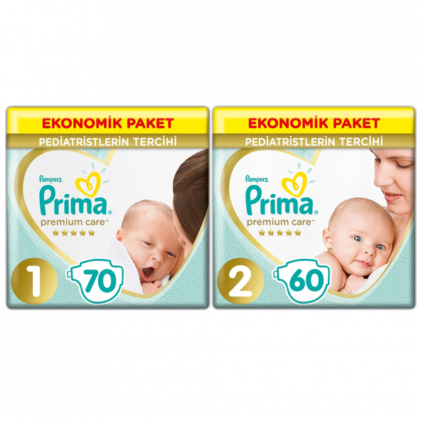Prima Bebek Bezi Premium Care Yenidoğan 1 Beden 2 Beden 130 Adet ürün görseli 1