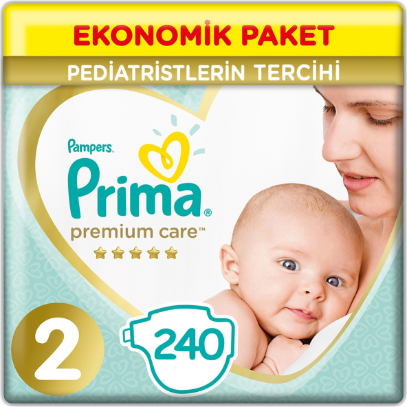 Prima Premium Care 2 Beden Bebek Bezi Yenidoğan (4*60) 240 Adet ürün görseli 1