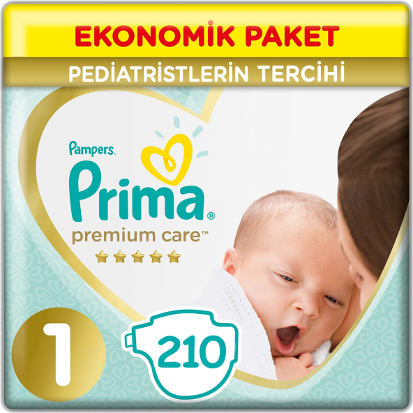 Prima Premium Care Bebek Bezi 1 Beden Yenidoğan 2-5 Kg (3*70) 210 Adet ürün görseli 1