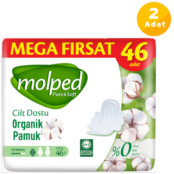 Molped Pure Soft Hijyenik Ped Normal Mega Fırsat 46lı 2 Paket ürün görseli 1