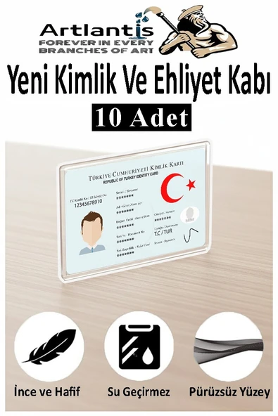 Kimlik Ehliyet Kabı Şeffaf 10 Adet Yumuşak Esnek Şeffaf Kırılmaz Kredi Kartı Koruyucu Kart Kılıfı Kart Kabı Plastik ürün görseli 1