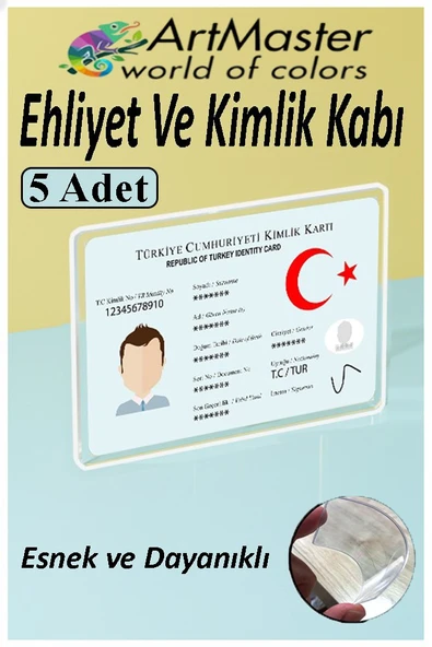 Kimlik Ehliyet Kredi Kartı Koruyucu Şeffaf 5 Adet Yeni Nesil Kart Kılıfı Plastik Kırılmaz Kart Kabı Kart Kılıfı ürün görseli 1