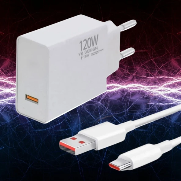 120W USB Hızlı Type C Uçlu Kablolu Şarj Aleti (2818) ürün görseli 1