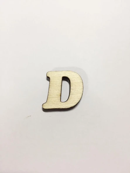2,5cm Ahşap Harf ve Rakamlar - D ürün görseli 1
