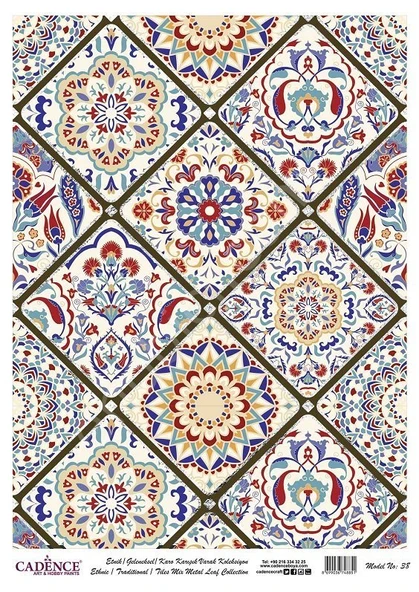 Cadence Desenli Gümüş Varak Pirinç Dekoapaj Kağıdı - Model 038 ürün görseli 1