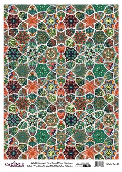 Cadence Desenli Gümüş Varak Pirinç Dekoapaj Kağıdı - Model 033 ürün görseli 1