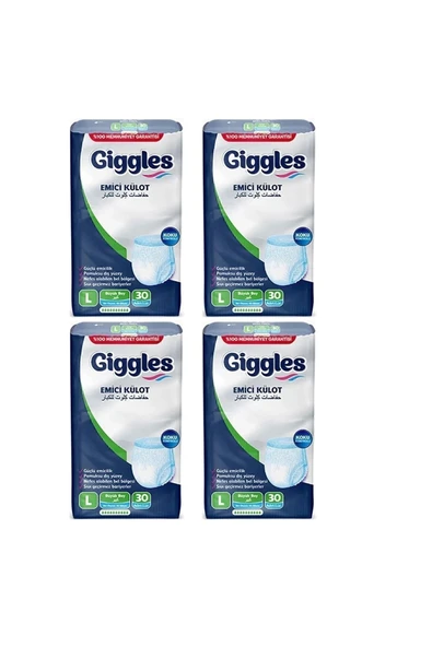 Giggles Yetişkin Emici Külot Large 30'lu 4 Paket (120 ADET) ürün görseli 1