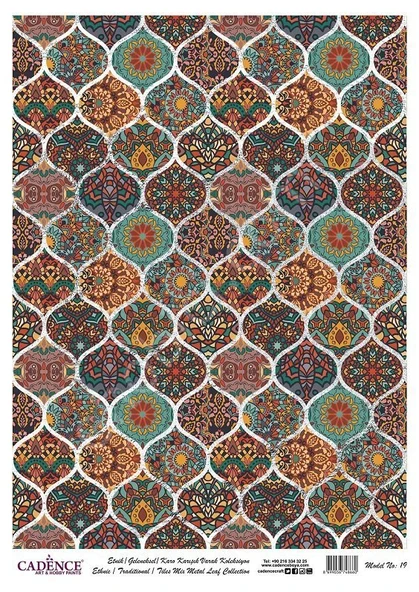Cadence Desenli Gümüş Varak Pirinç Dekoapaj Kağıdı - Model 019 ürün görseli 1