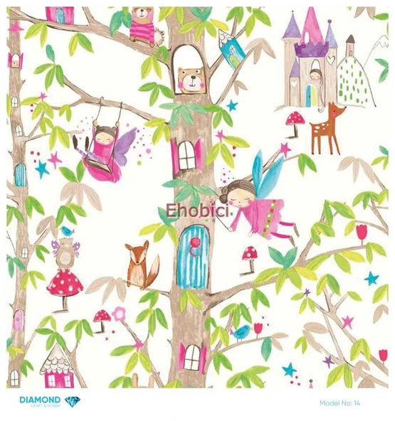 Diamond Pirinç Dekopaj Kağıdı - 014 - 30x30 ürün görseli 1