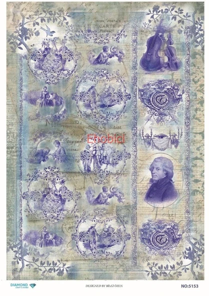 Diamond Pirinç Dekopaj Kağıdı - 5153 ürün görseli 1