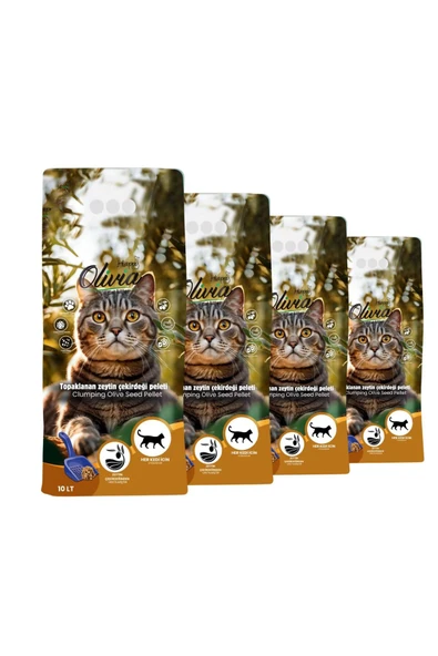 PELET KEDİ KUMU TOPAKLANAN ZEYTİN ÇEKİRDEĞİ PELET KEDİ KUMU 40 LİTRE ürün görseli 1