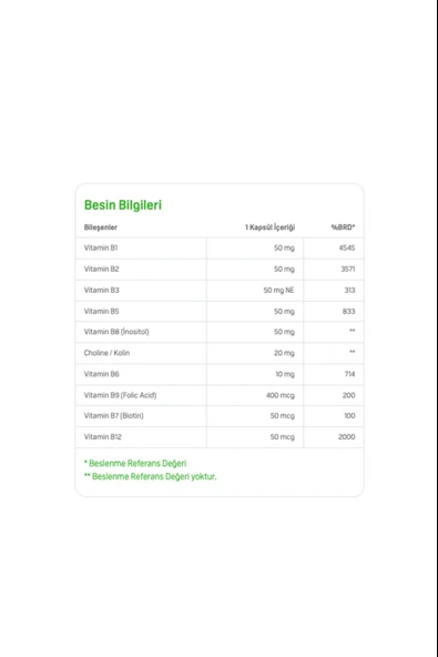 Suda Vitamin B-50 Complex 60 Kapsül - Resim 3