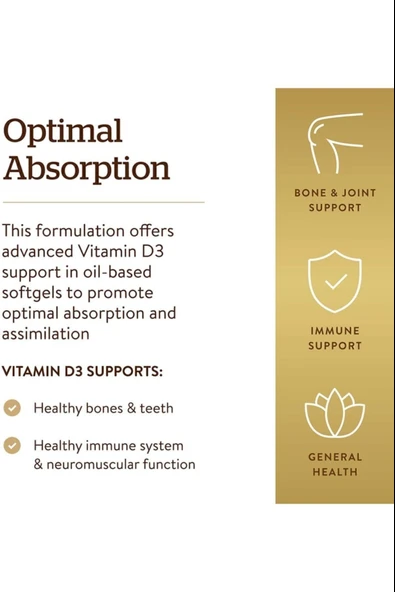 Solgar Vitamin D3 1000ıu 100 Kapsül - Resim 4