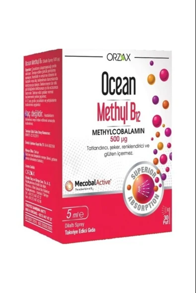 Ocean Methyl B12 Sprey 500 mcg 5 ml ürün görseli 1