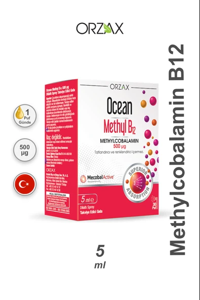Ocean Methyl B12 Sprey 500 mcg 5 ml ürün görseli 1