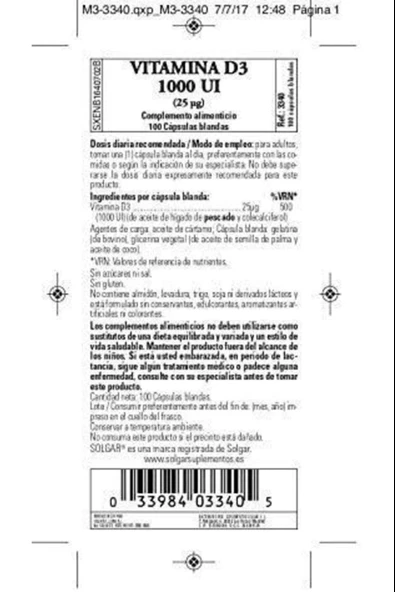 Solgar Vitamin D3 1000ıu 100 Kapsül - Resim 7