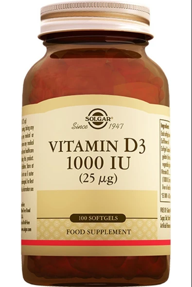 Solgar Vitamin D3 1000ıu 100 Kapsül ürün görseli 1