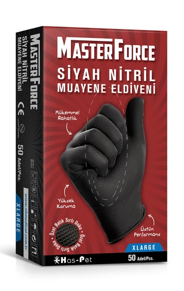 MASTER FORCE SİYAH NİTRİL ELDİVEN XL MAKSİ BOY ürün görseli 1