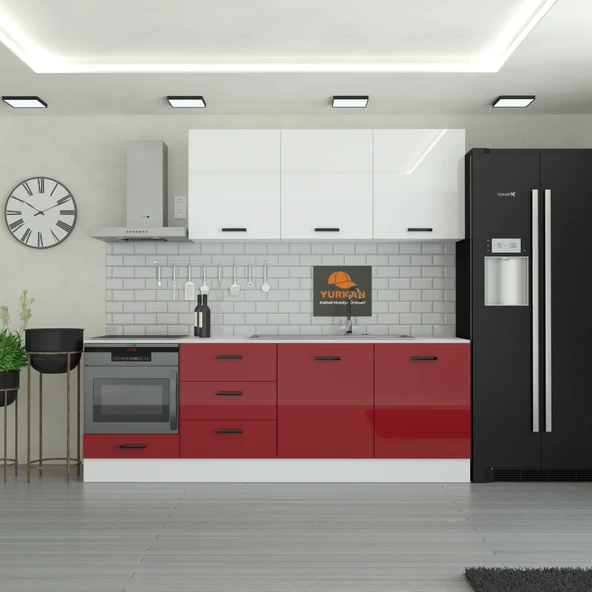 240 cm Mutfak Dolabı  MDF Kapak Tezgah Dahil YRKN240 101 ürün görseli 1