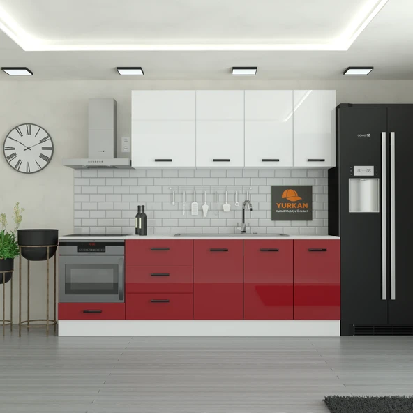 245 cm Mutfak Dolabı  MDF Kapak Tezgah Dahil YRKN245 101 ürün görseli 1
