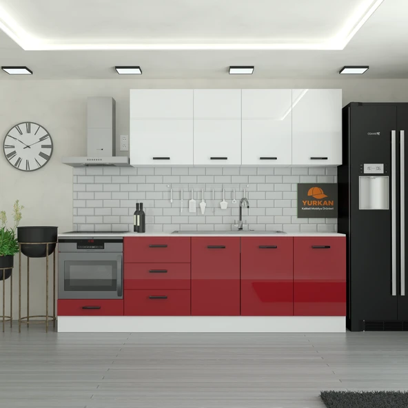 255 cm Mutfak Dolabı  MDF Kapak Tezgah Dahil YRKN255 101 ürün görseli 1