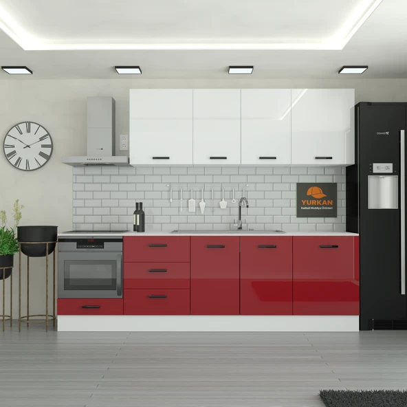 265 cm Mutfak Dolabı  MDF Kapak Tezgah Dahil YRKN265 101 ürün görseli 1