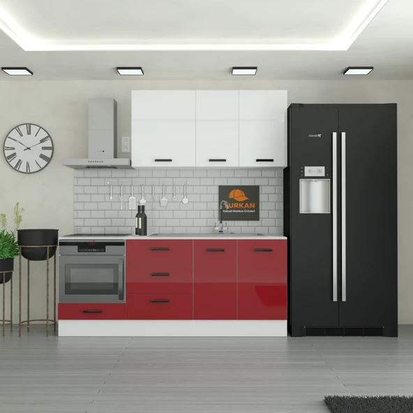 210 cm Mutfak Dolabı  MDF Kapak Tezgah Dahil YRKN210 101 ürün görseli 1