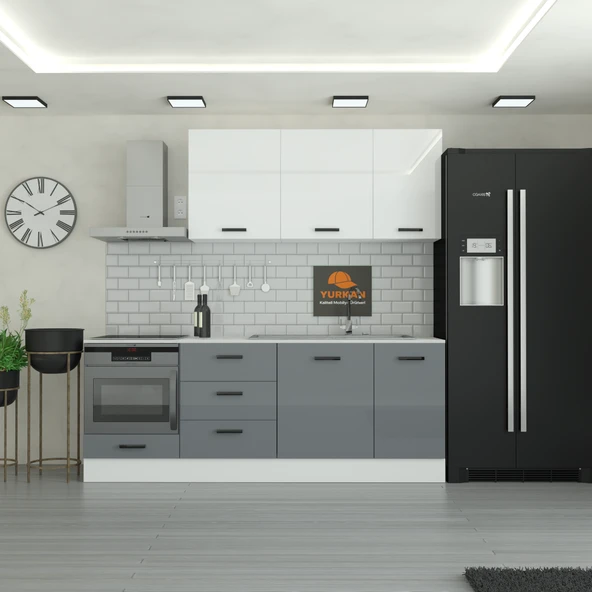 230 cm Mutfak Dolabı  MDF Kapak Tezgah Dahil YRKN230 98 ürün görseli 1