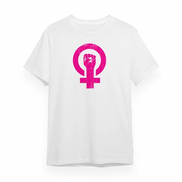 8 Mart Dünya Kadınlar Günü İçin Özel Baskılı T-shirt - Beyaz ürün görseli 1