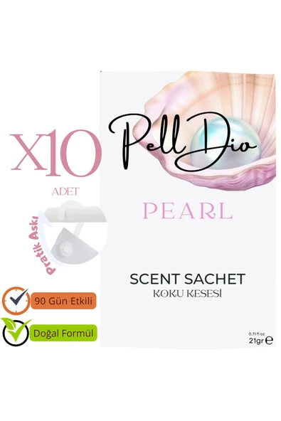 Pelldio 10'lu Pearl Ayakkabılık Dolap Ve Çekmece Parfümlü Kese Kokusu Oda Koku Kesesi ürün görseli 1
