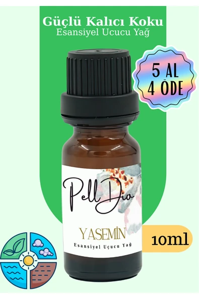 Pelldio Jasmine Esansiyel Uçucu Koku Yağı Buhurdanlık Yağı Difüzör Esansı Hobi Esans Ortam Oda 10ml ürün görseli 1