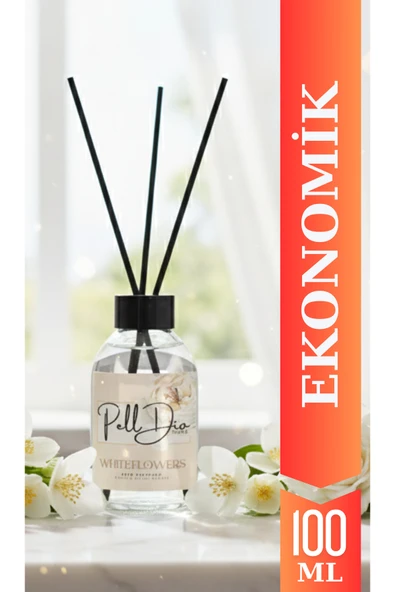 Pelldio White Flowers Çubuklu Oda Kokusu Eko 100ml ürün görseli 1