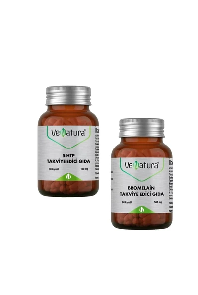 Venatura 5-htp 100 Mg 30 Kapsül + Bromelain 60 Kapsül ürün görseli 1