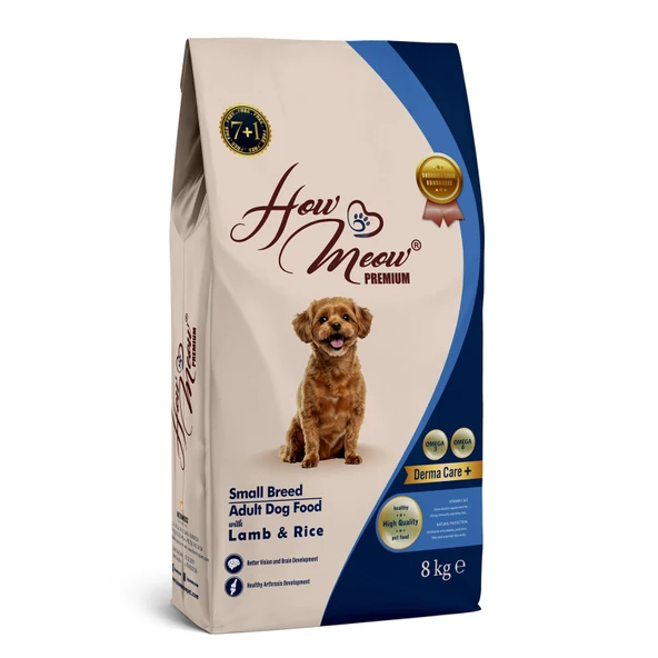 HOW MEOW YETİŞKİN KÖPEK KÜÇÜK IRK KURU MAMASI KUZULU ve PİRİNÇLİ ürün görseli 1