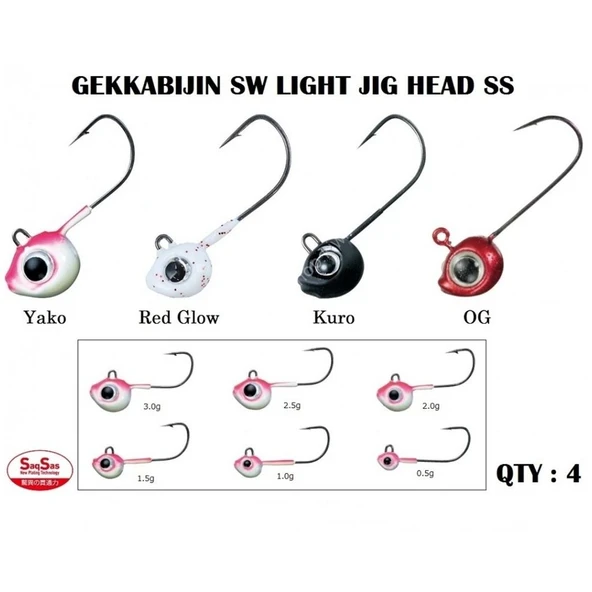 Daiwa Gekkabijin Ajing SW Light Jig Head SS İğne ürün görseli 1