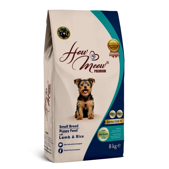 HOW MEOW YAVRU KÖPEK KÜÇÜK IRK KURU MAMASI KUZULU ve PİRİNÇLİ ürün görseli 1