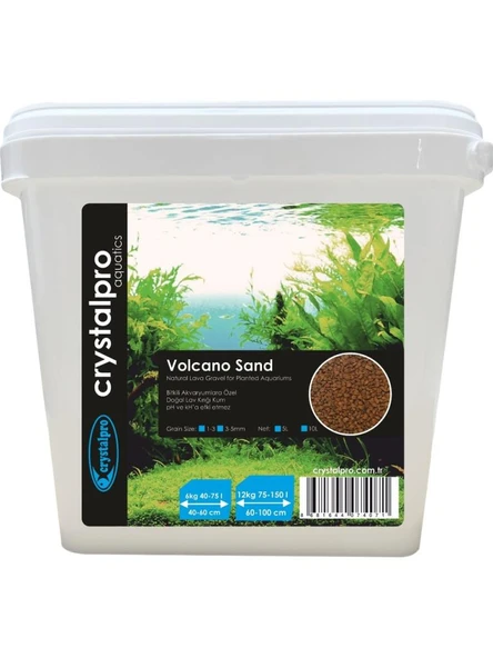 CrystalPro Volkano Sand 10 Lt  1-3 mm Bitki  Akvaryumlarına Özel Doğal Lav Kırığı Kum ürün görseli 1