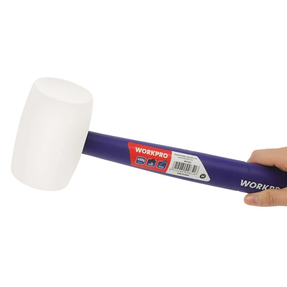 WORKPRO WP241040 57mm 450Gr PVC PP Saplı Beyaz Kauçuk Tokmak ürün görseli 1