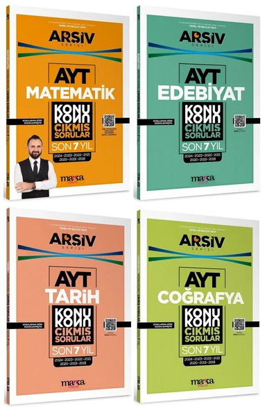 Marka 2025 YKS AYT Eşit Ağırlık Çıkmış Sorular Son 7 Yıl Konu Konu Tıpkı Basım Arşiv Serisi Çözümlü 4 lü Set Marka Yayınları ürün görseli 1