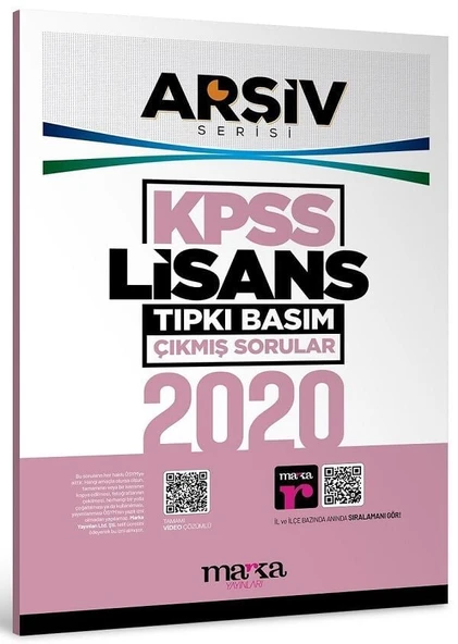 Marka KPSS 2020 Sınavı Lisans Genel Yetenek Genel Kültür Çıkmış Sorular Tıpkı Basım Çözümlü ARŞİV Serisi Marka Yayınları ürün görseli 1