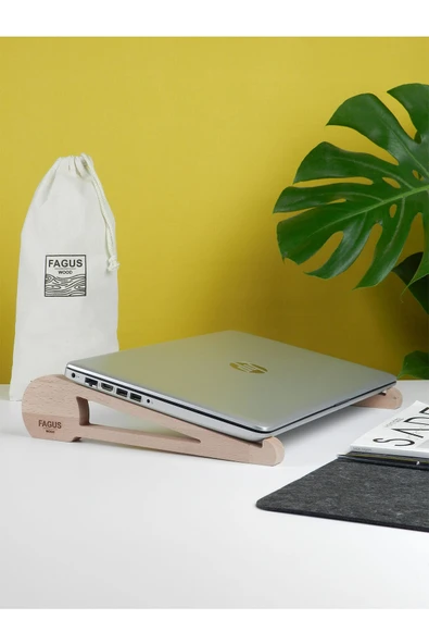 Fagus Wood Girift Laptop Standı ürün görseli 1