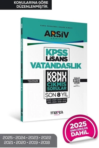 Marka 2026 KPSS Lisans Vatandaşlık Çıkmış Sorular Son 8 Yıl Konularına Göre Çözümlü ARŞİV Serisi Marka Yayınları ürün görseli 1