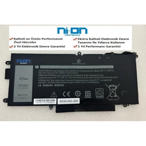 Nion Dell 0725KY 725KY uyumlu Notebook Batarya - Pil ürün görseli 1