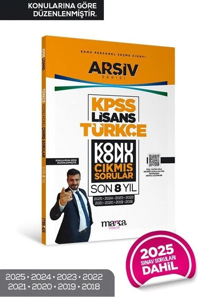 Marka 2026 KPSS Lisans Türkçe Çıkmış Sorular Son 8 Yıl Konularına Göre Çözümlü ARŞİV Serisi Marka Yayınları ürün görseli 1